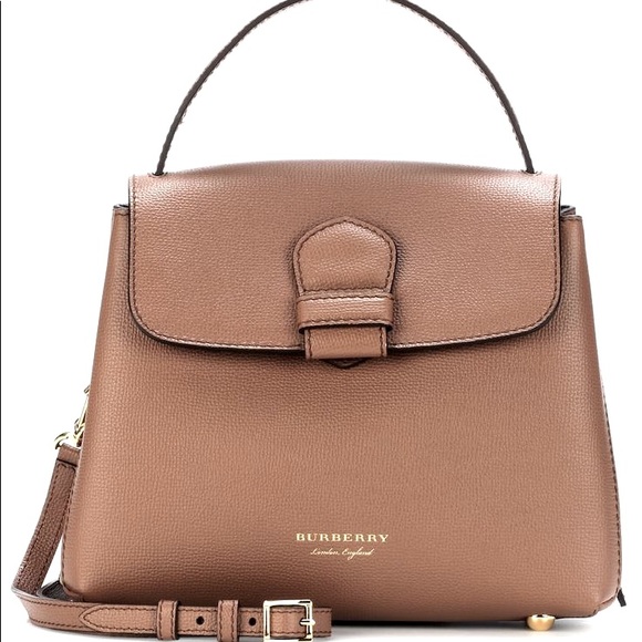 Burberry Handbags - Burberry Camberley small grainy leather and house check bag. dark sand